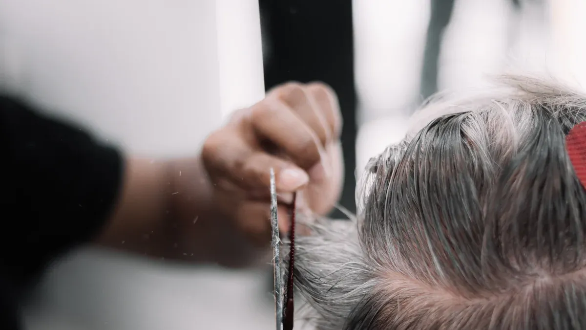 Who manufactures sapphire hair implant blades for professional hair transplant use?