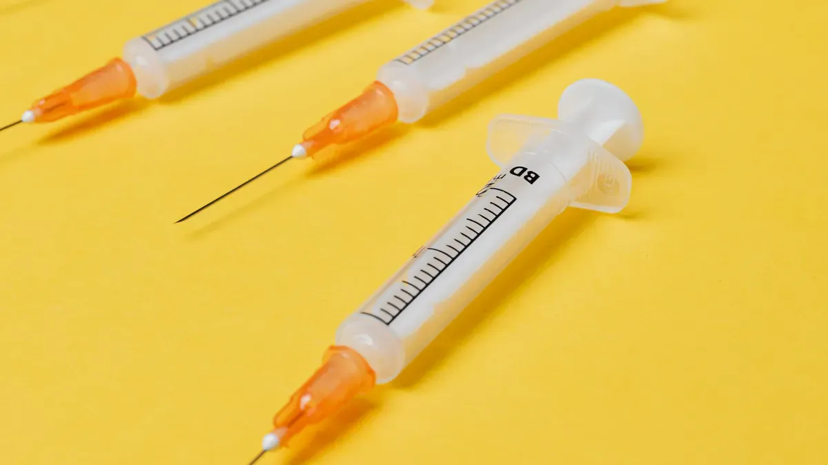 What is a luer slip syringe with needle mainly used for?